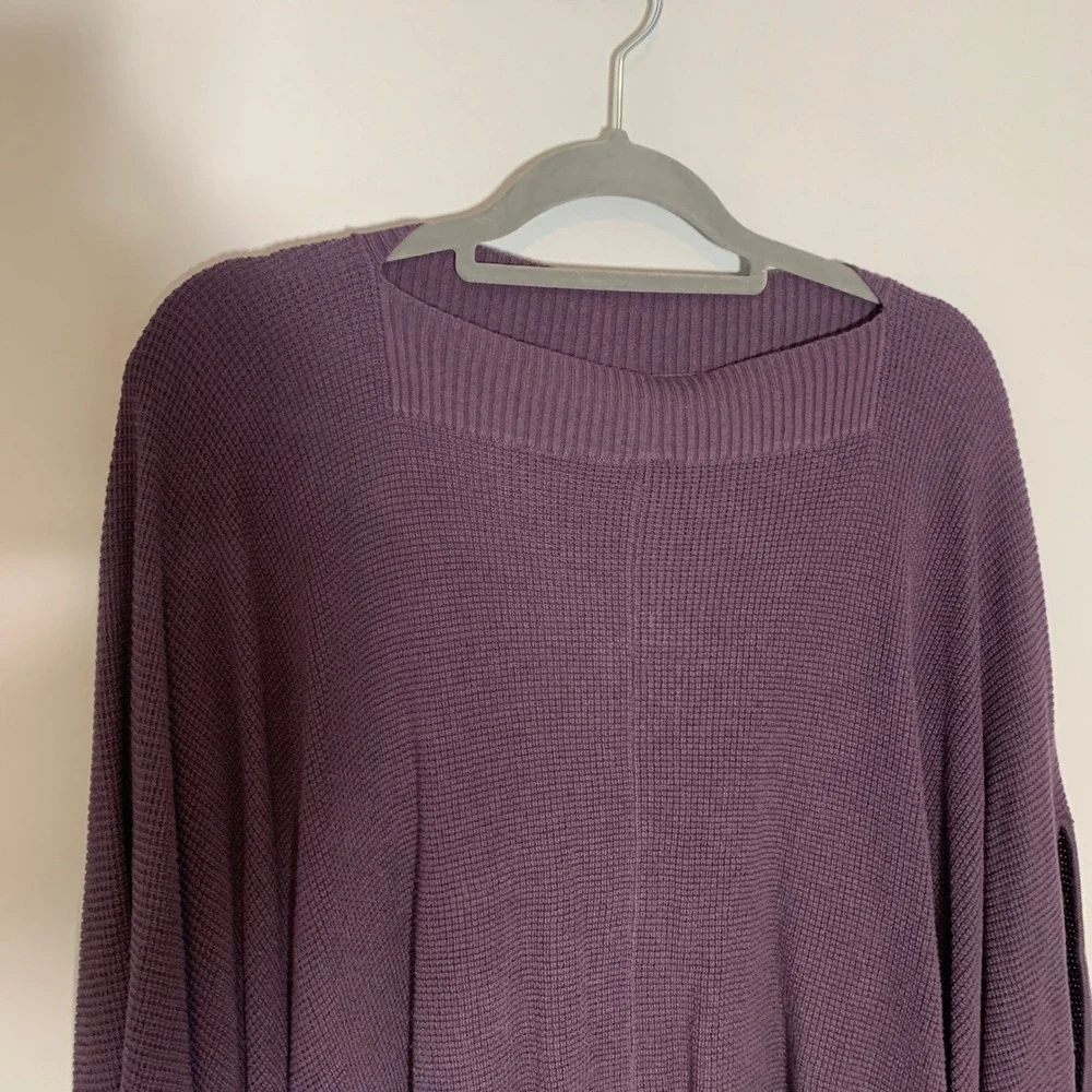 Lululemon‎ Oversized Waffle Knit Poncho Sweater Purple O/S